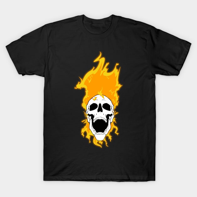 Flaming Skull T-Shirt by UnheardVariable